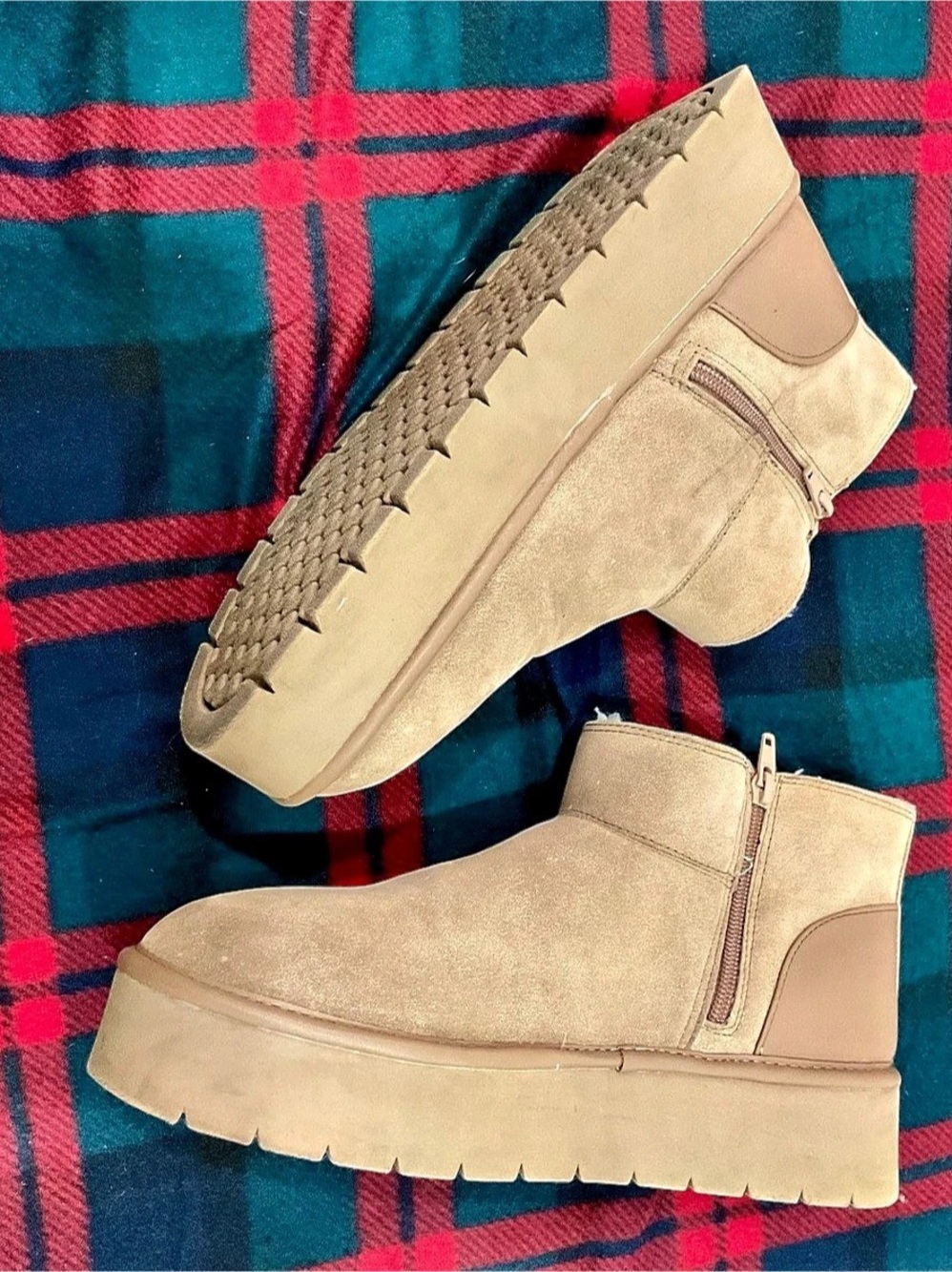 Wild Fable Phyllis Faux Suede Platform Mini Ankle Boots - Women's Size 10